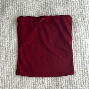 Red Strapless Tube Top